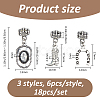 18Pcs 3 Styles Alloy European Dangle Charms PALLOY-FH00197-2