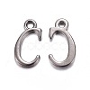 Gunmetal Plated Alloy Letter Pendants PALLOY-J718-01B-C-1