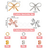 24Pcs 4 Style Bowknot Brass Stud Earring Findings DIY-DR0001-30-2