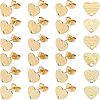 24Pcs 6 Style Heart Shape PVD Vacuum Plating 304 Stainless Steel Stud Earring Findings EJEW-UN0001-64-1
