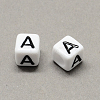 Large Hole Acrylic Letter European Beads SACR-Q103-6mm-01A-2