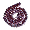 Electroplate Transparent Glass Beads Strands EGLA-XCP0001-16-3