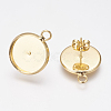 Brass Stud Earring Settings X-KK-G301-01G-2