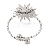 Non-Tarnish 304 Stainless Steel Sun Open Cuff Ring for Women RJEW-M149-08P-2