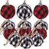12Pcs 2 Colors Foam and Plastic with Cloth Ball Christmas Tree Decorations DIY-SZ0003-81-1