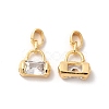 Brass Micro Pave Cubic Zirconia Pendants KK-M243-05G-2