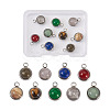 9Pcs 9 Styles Natural Mixed Stone Charms G-FW0001-28-1
