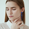 3 Pairs 3 Colors Rhinestone Graduated Beaded Oval Dangle Stud Earrings EJEW-AN0001-40-6