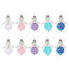 10Pcs 5 Colors Resin Rhinestone & Acrylic Pendants PALLOY-GO00035-1
