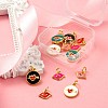 12Pcs 6 Style Golden Plated Brass with Jump Rings Enamel Pendants KK-LS0001-35-5