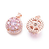 Brass Micro Pave Cubic Zirconia Pendants ZIRC-L094-01-RG-2