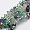 Natural Fluorite Beads Strands G-E112-6mm-18-3