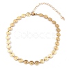 Brass Flat Round Link Chain Necklaces X-NJEW-JN03361-1