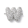 Brass Micro Pave Cubic Zirconia Letter Links KK-I717-04W-P-1