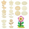 6 Styles DIY Unfinished Wood Flowers Cutout WOOD-CJ0002-30-1