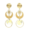 304 Stainless Steel Glass Stud Dangle Earrings EJEW-JE07307-2
