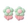 Spray Painted Resin Cabochons RESI-G031-15-2