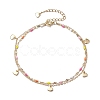 304 Stainless Steel Enamel Link Chains Anklets AJEW-AN00589-02-1