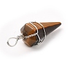 Natural Tiger Eye Gemstone Pendants G-D458-06P-05-RS-3