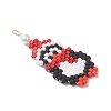 Christmas Glass Seed Beaded Penguin Pendants PALLOY-MZ01044-01-3