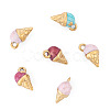 6Pcs 304 Stainless Steel Enamel Charms STAS-TA0006-42-2