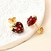 Brass Enamel Stud Earrings EJEW-F372-01A-G-4