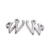 Gunmetal Plated Alloy Letter Pendants PALLOY-P097-03-W-1