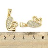 Brass Micro Pave Clear Cubic Zirconia Pendants ZIRC-P113-07G-G-3