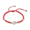Natural Crackle Quartz & Lava Rock Braided Bead Bracelets Set BJEW-JB07212-03-4