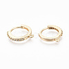 Brass Micro Pave Cubic Zirconia Huggie Hoop Earring Findings X-KK-T063-013-NF-1
