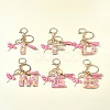 Letter A~Z Transparent Glitter Resin Pendant Keychains KEYC-FZ00024-21-8