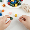 Painted Natural Wooden Beads WOOD-FH0001-09-4