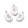 Natural Howlite & Cubic Zirconia Pendants G-Z076-01G-07-1