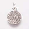 Brass Cubic Zirconia Charms KK-P134-25P-1