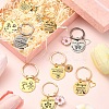 Alloy Enamel & 304 Stainless Steel Keychain KEYC-YW00094-01-4