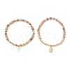 2Pcs Natural Crazy Agate Beads Stretch Bracelets BJEW-JB13415-04-2
