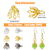 60Pcs 3 Colors Flower Rack Plating Brass Filigree Bead Cap Bails KK-FH0006-86-2