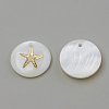Freshwater Shell Pendants X-SHEL-Q010-001G-2