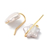 Star Natural Pearl Dangle Earrings for Women EJEW-E303-11G-2