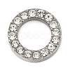 304 Stainless Steel Crystal Rhinestone Linking Rings STAS-Z082-01P-01-1