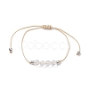 3Pcs 3 Style Natural Quartz Crystal Braided Bead Bracelets Set BJEW-JB09334-09-3