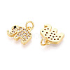 Brass Micro Pave Cubic Zirconia Charms KK-N257-68G-2
