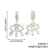 Fashionable Brass Clear Cubic Zirconia Eye Hoop Earrings CN7590-1-2