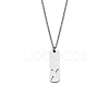 304 Stainless Steel Rectangle with Laser Cut Initial Pendant Necklaces FS-WG71FEF-04-1