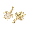 Brass Micro Pave Cubic Zirconia Pendants KK-C093-09G-01-2