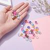 50Pcs 10 Colors Synthetic Moonstone Beads Strands G-YW0001-07-10