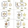12Pcs 6 Style Alloy Rhinestone Pendants FIND-FH0002-72-6