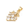 Brass Pave Cubic Zirconia Pendants KK-F919-28G-03-2