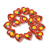 Handmade Heart Lampwork Beads Strands LAMP-P069-04A-06-1