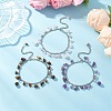 3Pcs 304 Stainless Steel Natural Mixed Gemstone Chips Charm Bracelets BJEW-JB12376-1